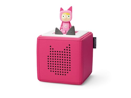 tonies Toniebox Starter Set inkl. 1 Kreativ Figur – Audioplayer für Hörbücher und Lieder für Kinder, einfach zu bedienende kabellose Musikbox BZW. Lautsprecher, 7 Std. Akku, Pink