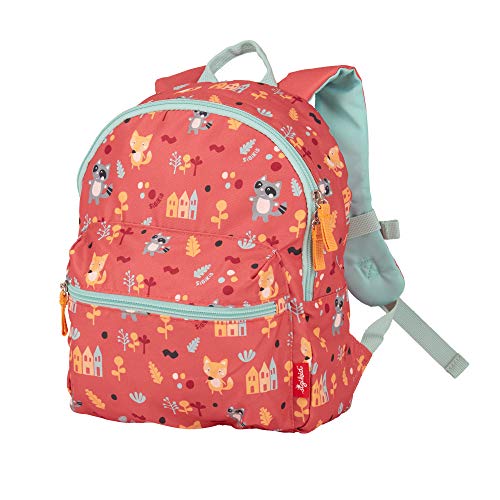 SIGIKID 25127 Rucksack Waschbär Colori Mädchen Kinderrucksack empfohlen ab 2 Jahren rot, 30x23x17 cm